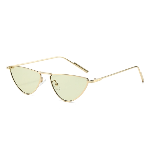 Occhiali Da Sole A Gatto Triangolari Retrò Montatura In Metallo Lenti AC Protezione UV400 Stile Ins Trendy Unisex