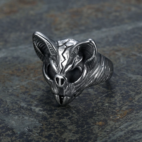 Anello Pipistrello Acciaio Inossidabile Gotico Punk Stile Oscuro Gioielli Per Uomo