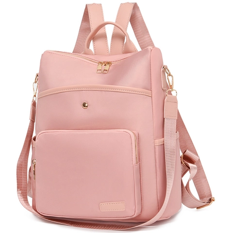 Women Backpack Soft PU Leather Waterproof Fashion Retro Multi Pocket Large Capacity Travel School Bag