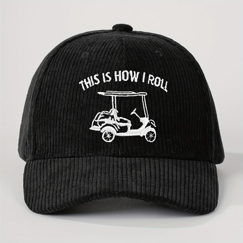 Cappello Da Baseball In Velluto A Coste Con Ricamo Golf Cart This Is How I Roll Retro Cappellino Da Sole Regolabile