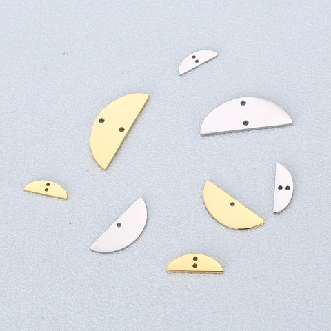 Pendente Mezza Luna In Acciaio Inossidabile Semicerchio Connettore Gioielli DIY Perforato Forma D Accessorio Charm