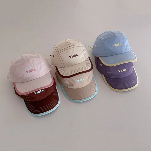 Cappello Camper Five Panel Per Bambini Poliestere Asciugatura Rapida Traspirante Protezione Solare Outdoor Coulisse Regolabile