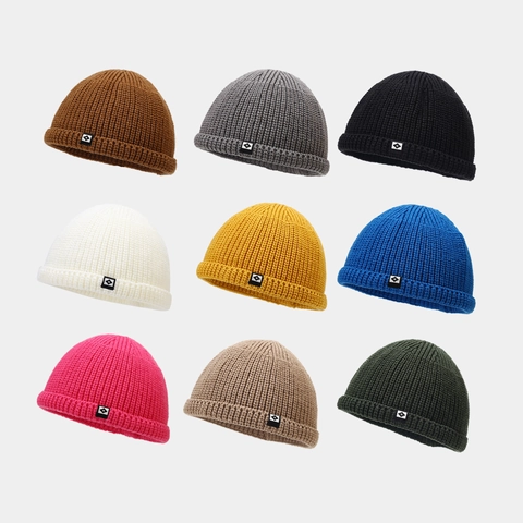 Berretto In Maglia Miki Hat Beanie Skullcap Con Logo N Bordo Arrotolato Caldo Inverno Acrilico Per Uomo Donna