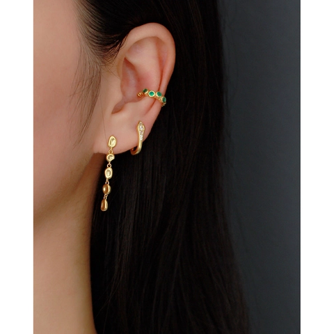 925 Sterling Silver Huggie Hoop Earrings With Colorful Zircon U-Shape Geometric Fashion Jewelry For Women
