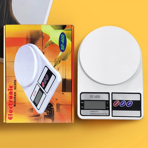 SF-400 Digitale Küchenwaage Hochpräzise Elektronische Lebensmittelwaage Zum Kochen Backen Kunststoff Haushaltswaage Weiß