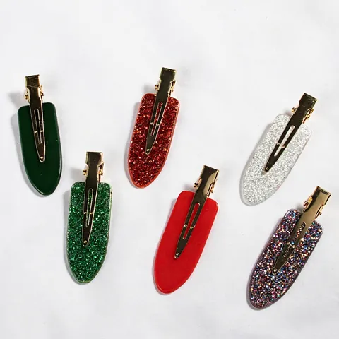 Mollette Per Capelli Natalizie Glitterate Acrilico Fiocco Di Neve Babbo Natale Alce Motivo Accessorio Per Feste Per Donne Ragazze