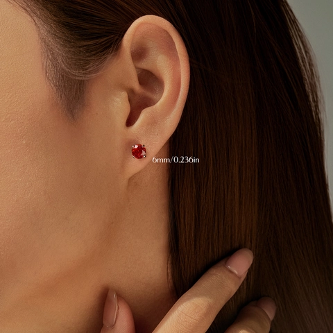 Oktagon Rote Zirkonia Ohrstecker Mit 925 Sterling Silber Ohrstecker Rosenschliff Geometrischer Schmuck Für Damen