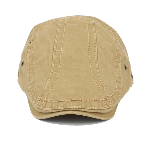 Gorra Plana Retro Color Sólido Lona De Algodón Sombrero Ivy Para Hombres Mujeres Ajustable Transpirable Estilo Británico