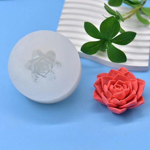 Molde De Silicona De Flor De Rosa 3D Para Jabón Artesanal Velas Fondant Decoración De Pasteles Bricolaje