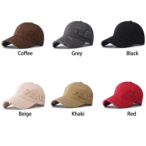 Berretto Da Baseball In Cotone Distressed Ricamo Peace Patchwork Vintage Retro Regolabile Cappello Da Sole Per Uomo Donna