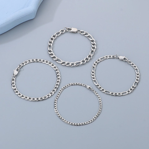 Stainless Steel Figaro Chain Necklace For Men Hip Hop Fashion Cuban Link Jewelry Gold Silver Color Punk Style