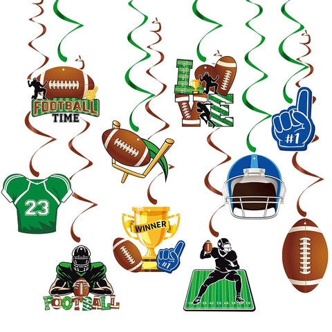 Decorazioni Appese Spirali Football Americano Carta Plastica Tema Giorno Della Partita Decorazione Festa Per Fan Dello Sport