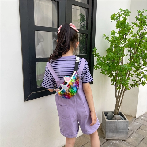 Unicorn Fanny Pack Kids Sequin Chest Bag Crossbody Purse Adjustable Strap Cartoon Cute For Little Girls