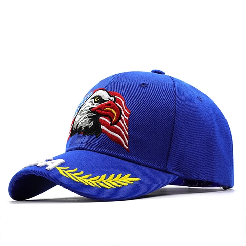 Gorra De Béisbol Algodón Bordado Águila Bandera Americana Hoja De Laurel Ajustable Informal Protección Solar USA
