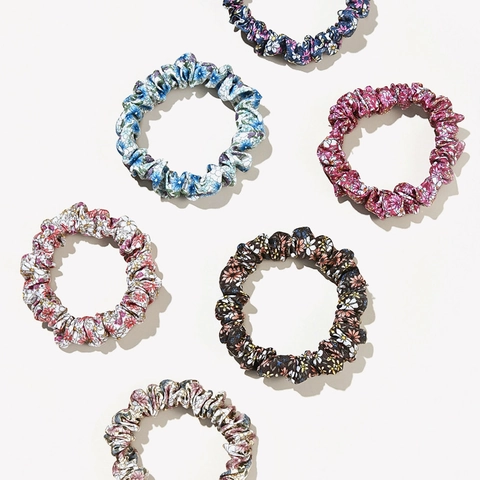 Floral Print Cloth Scrunchies Elastic Hair Ties Sweet Pastoral Style For Women Girls Versatile Hair Accessories
