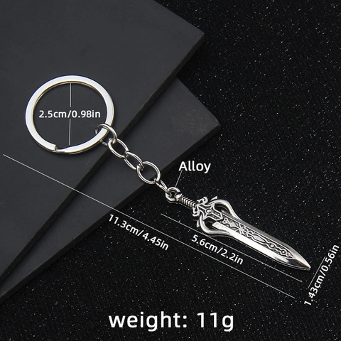 Llavero De Espada Vintage De Aleación De Zinc Bronce Plata Modelo De Metal Colgante De Bolsa Para Hombres Mujeres Estilo Fantasía Regalo
