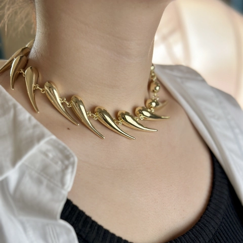 Punk Stachel Dornen Statement Halskette Damen Vergoldet Legierung Choker Übertreibung Gothic Persönlichkeit Schmuck Geschenk