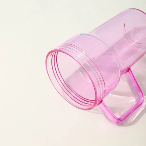Plastic Straw Cup With Handle Portable Reusable Water Tumbler Large Capacity For Travel Office Modern Minimalist