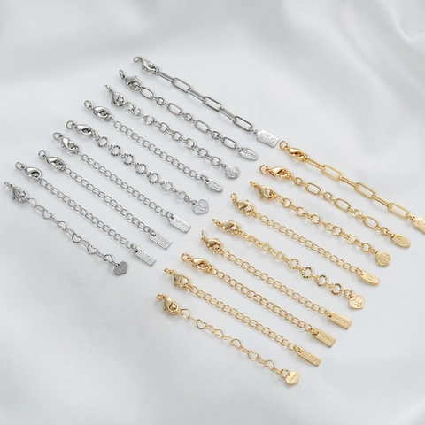 Verlengketting 14K Verguld Messing Sieraden Accessoires Met Kreeftsluiting En Decoratief Label Voor Ketting Armband DIY