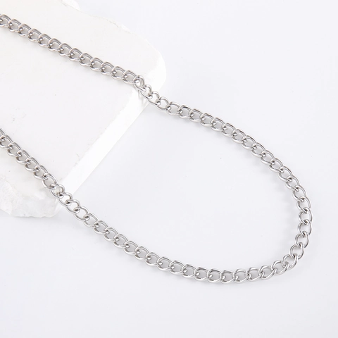 Collar De Cadena De Eslabones De Acero Inoxidable Pulido Joyería De Moda Hip Hop Punk Para Hombres Mujeres Unisex
