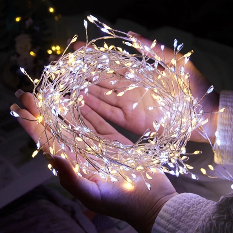 Tira De Luces LED De Petardo Impermeable Alambre De Cobre Luces De Hadas Con Control Remoto Para Decoración De Fiesta