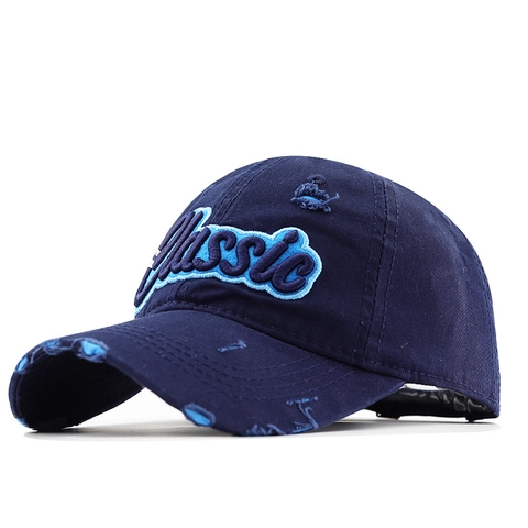 Cappello Da Baseball Classico 100% Cotone Lettera Ricamata Protezione Solare Distressed Unisex
