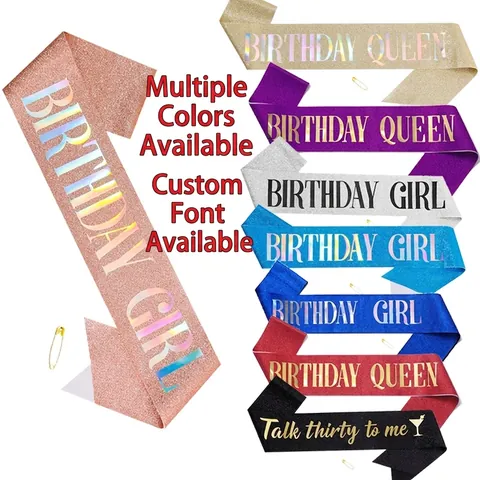 Banda De Cumpleaños Con Purpurina Oro Rosa Banda Birthday Queen Girl Para Decoraciones De Fiesta De Cumpleaños Para Mujeres