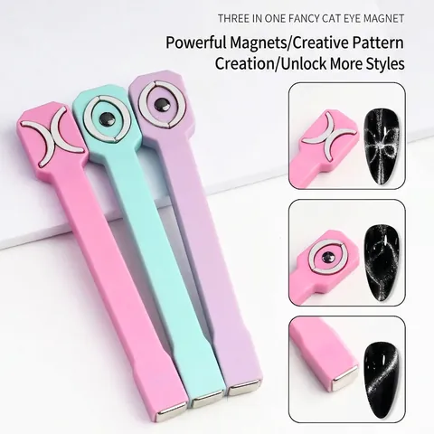 Cat Eye Magnet Stick Nail Art Tool Multi Functional Patterns Professional Manicure DIY Plastic Metal Portable Colorful