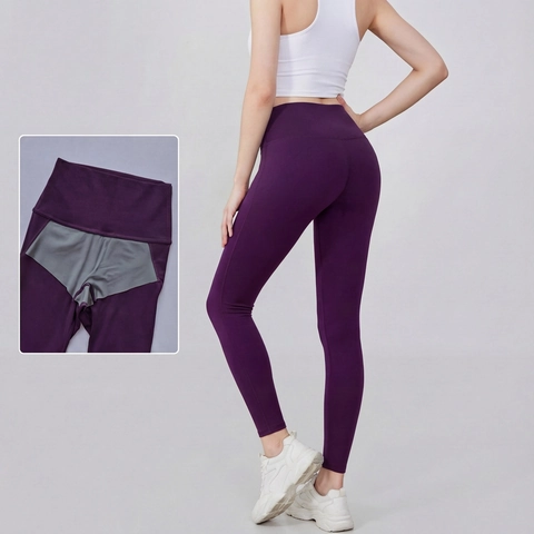 Damen Yoga Hose Hohe Taille Nahtlos Atmungsaktiv Nylon Elasthan Trainings Leggings Fitness Pilates Bauchweg