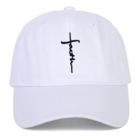 Cotton Baseball Cap With Cross Faith Embroidery Retro Curved Brim Adjustable Sun Protection Outdoor Hat For Men Women