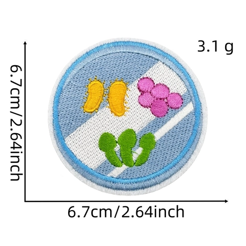 Parches Bordados De Ciencia Para Planchar Coser Para Ropa Bolsas Dibujos Animados Microscopio ADN Átomo Corazón Decoración