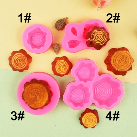 Wood Stump Annual Ring Silicone Mold 3D Tree Texture For Fondant Cake Chocolate Soap Candle Making Resin Craft Tool Novelty