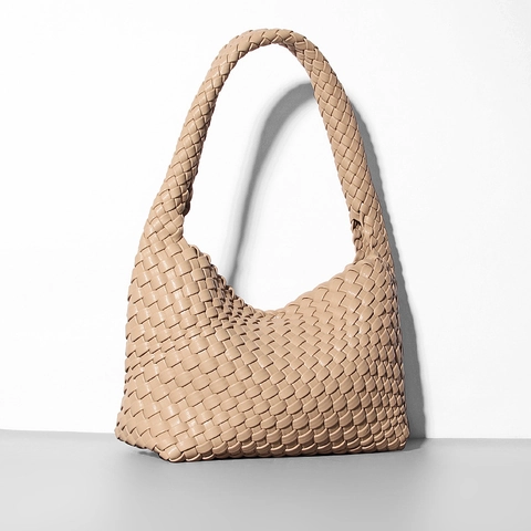 Woven Hobo Bag And Pouch For Women Large Capacity Vegan Leather Handmade Braided Shoulder Bag Luxury Design