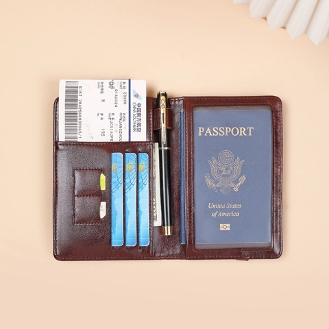 Multi-functional Passport Holder PU Leather RFID Blocking Travel Wallet Ticket Card Organizer Case Cover