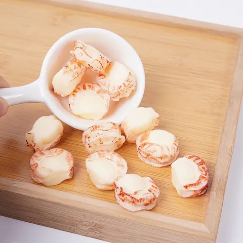 Artificial Scallop Meat PVC Simulation Seafood Model For Photography Props DIY Play House Miniature Decor Toy