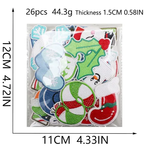 Embroidered Letter Patches Alphabet Embroidery Cloth Appliques Polyester Thread Christmas Halloween Winter Theme DIY Decor