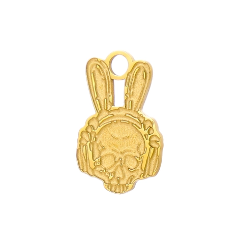 Stainless Steel DIY Charms Pendants Heart Shape Skull With Crown Rabbit Ears Gothic Punk Style Jewelry Making Accessory