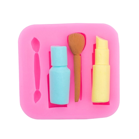 Stampo In Silicone Per Rossetto E Pennello Da Trucco Fondant Cioccolato Argilla Decorazione Torte DIY Flessibile