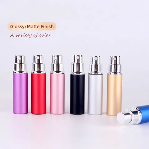 Atomizzatore Di Profumo Ricaricabile Portatile Guscio In Alluminio Contenitore Interno In Vetro Spray Da Viaggio Opaco Lucido