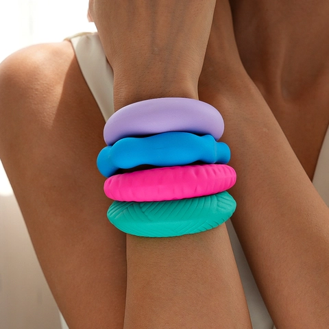 Irregulärer Geometrischer Offener Armreif Acryl Dicke Textur Persönlichkeit Übertrieben Mode Armband Schmuck Für Damen
