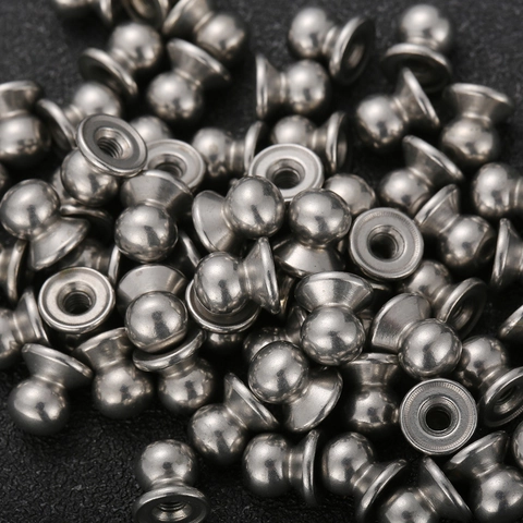 Stainless Steel Ball Head Studs Internal Thread Rivets Mushroom Head Fasteners For Leather Craft Bags DIY Decoration