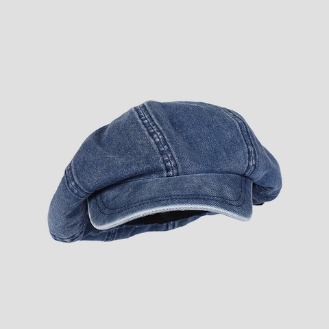 Gewassen Denim Newsboy Pet Retro Achthoekige Baker Boy Hoed Voor Dames Casual Vintage Verstelbare Katoenen Schilderspet