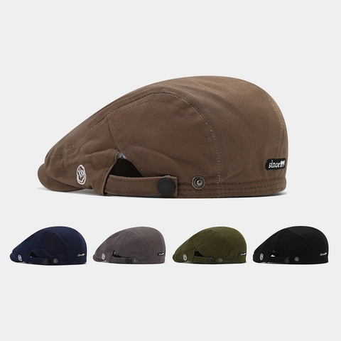 Berretto Piatto Vintage In Twill Di Cotone Regolabile Cappello Ivy Ricamo Stile Giapponese Retrò Per Uomini Donne