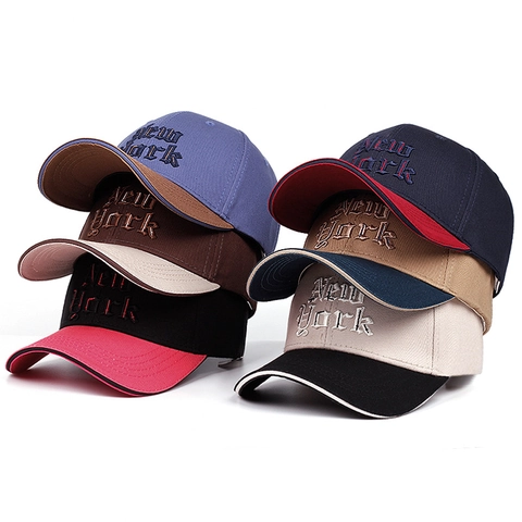Berretto Da Baseball Vintage Cotone Twill Colore A Contrasto Ricamo 3D Unisex Casual Sole