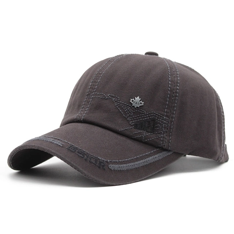Baseballkappe Aus Reiner Baumwolle Mit Ahornblatt Metallabzeichen Stickerei Sonnenhut Outdoor Casual Verstellbar