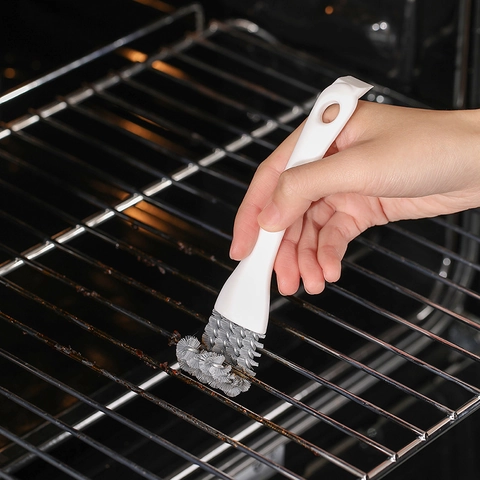 Brosse De Nettoyage De Cuisine Multifonctionnelle Plastique Poils Durs Avec Grattoir Pour Cuisinière Barbecue Évier Ventilateur