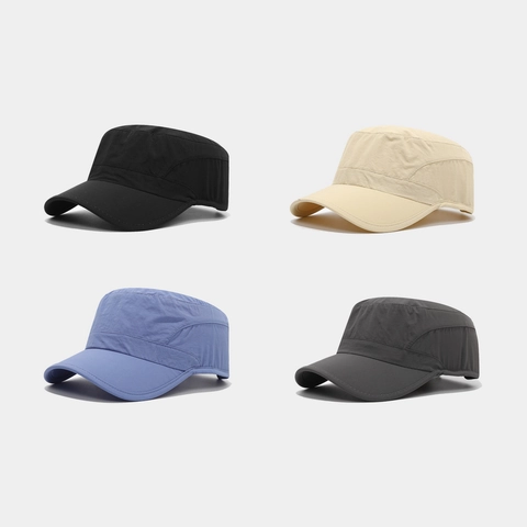 Casquette Cadet En Nylon Imperméable À Séchage Rapide Protection Solaire Extérieure Chapeau Militaire Ajustable Pour Hommes Femmes