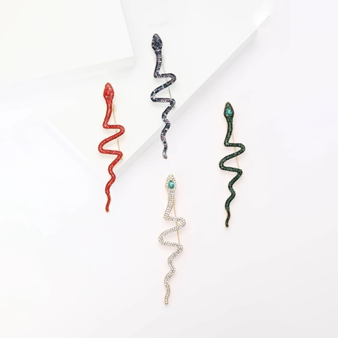 Elegante Spilla a Forma di Serpente in Lega di Strass per Donna Uomo Spilla Animale Brillante per Abito Banchetto Matrimonio Gioielli