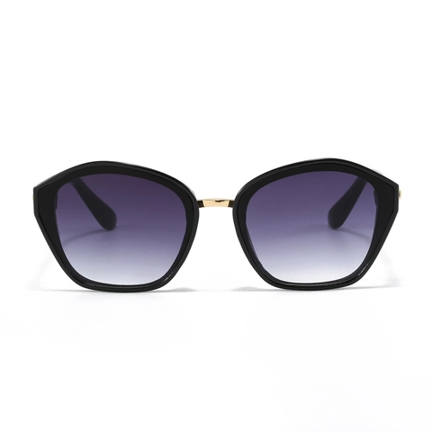 Fashion Polygonal Sunglasses Oversized PC Lens Gradient UV Protection Metal Decor Trendy Retro Style Women
