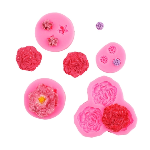 Stampo In Silicone Fiore Rosa Peonia Per Decorazione Torte Cioccolato Fondant Resina Sapone Strumenti Da Forno Fai Da Te
